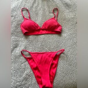 PacSun L.A. Hearts Red Bikini Top & Bottom (sold as set)